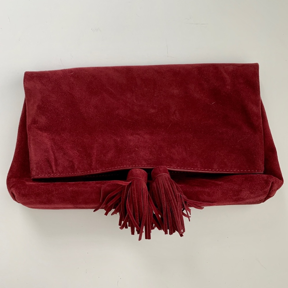 Maroon Suede Ann Taylor Clutch